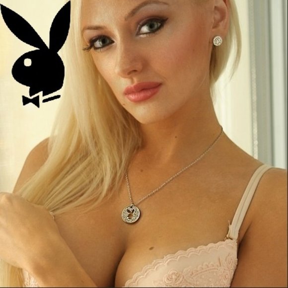 PLAYBOY Jewelry - Playboy Jewelry Set Bunny Necklace Stud Earrings in Gift Box Swarovski Crystals